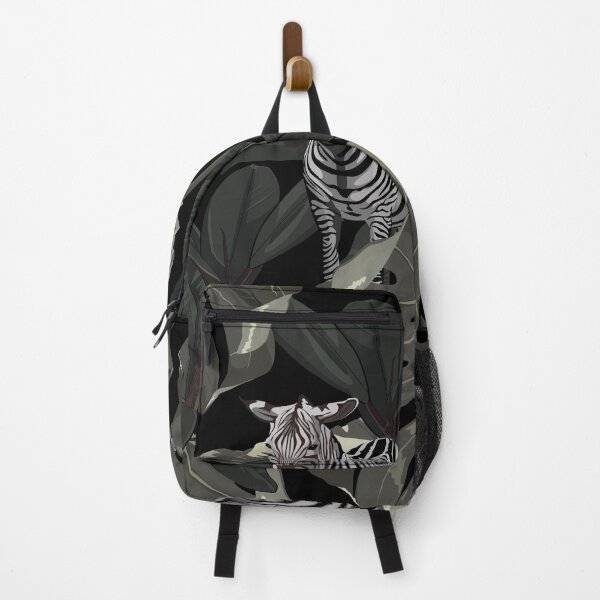 Item preview, Tropical green monstera leaf with Safari zebra animal illustration.  designed and sold by MatyKotiv.