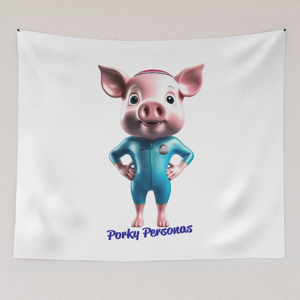 Item preview, Porky Personas Funny Pig Characters designed and sold by Drone-tees.