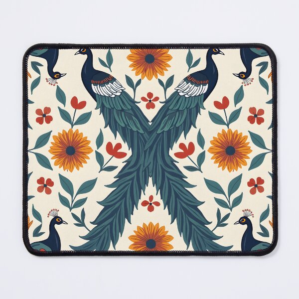 Item preview, Peacock Floral Pattern - Duvets, Canvas Prints, Shower Curtains designed and sold by CelestialAllure.