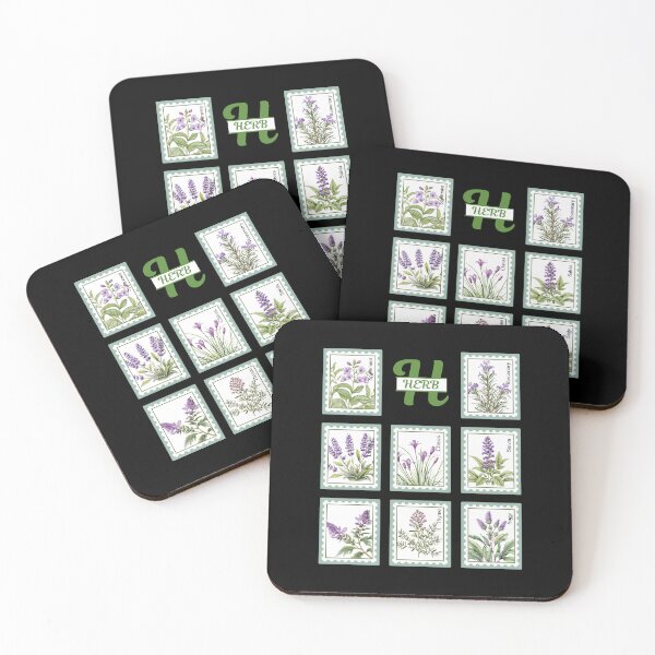 Item preview, Herb stamp collage in green designed and sold by whee25.
