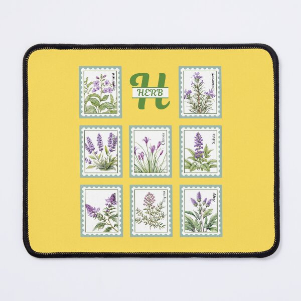 Item preview, Herb stamp collage in green designed and sold by whee25.
