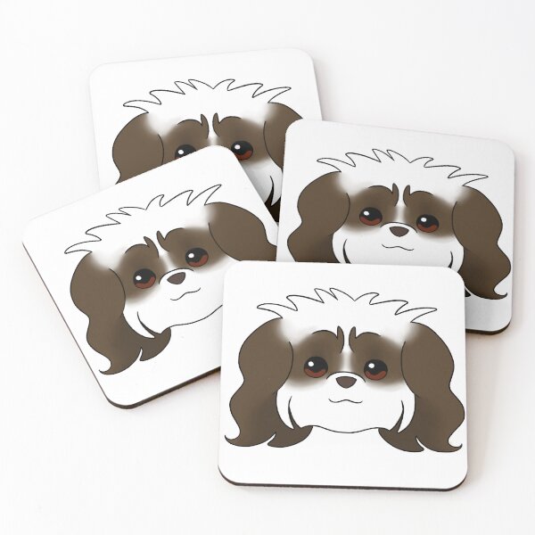 Item preview, Dark Brown Shih Tzu White Chin White Forehead designed and sold by OliRoseArt.