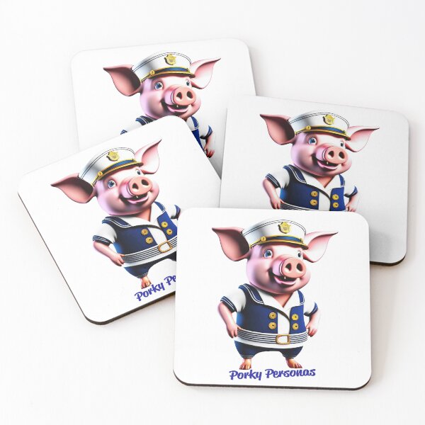 Aperçu de l'œuvre Porky Personas Personnages de cochons amusants créée et vendue par Drone-tees.