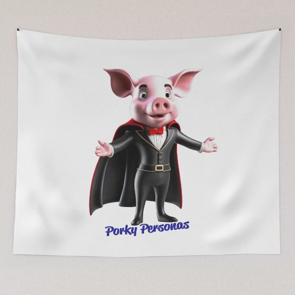 Aperçu de l'œuvre Porky Personas Personnages de cochons amusants créée et vendue par Drone-tees.