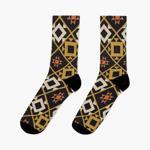Item preview, Bold Geometric Quilt Pattern with Gold and Black designed and sold by BlueLela.