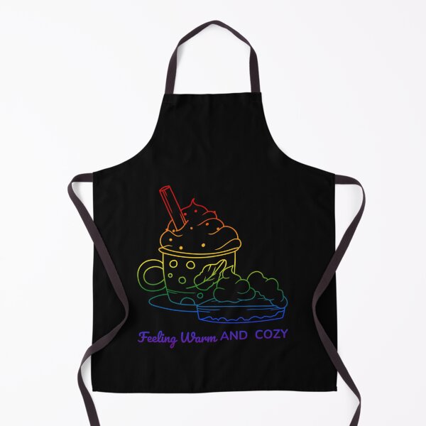 Item preview, Feeling Warm and Cozy, Classic pride flag graphic, Pie and Hot Chocolate Graphic, selfcare, relax, pride, Pumpkin Pie, Cozy winter Vibes, Treat time, designed and sold by PrideBeProud.