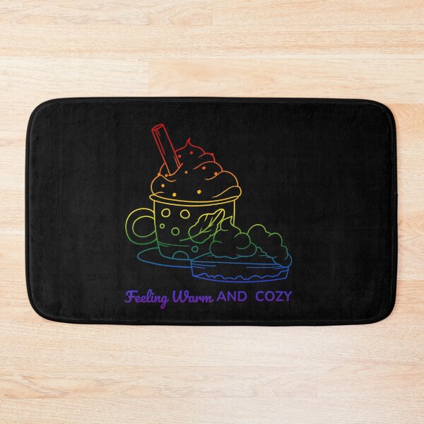 Item preview, Feeling Warm and Cozy, Classic pride flag graphic, Pie and Hot Chocolate Graphic, selfcare, relax, pride, Pumpkin Pie, Cozy winter Vibes, Treat time,  designed and sold by PrideBeProud.