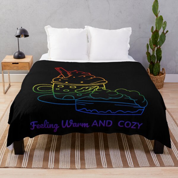 Item preview, Feeling Warm and Cozy, Classic pride flag graphic, Pie and Hot Chocolate Graphic, selfcare, relax, pride, Pumpkin Pie, Cozy winter Vibes, Treat time,  designed and sold by PrideBeProud.