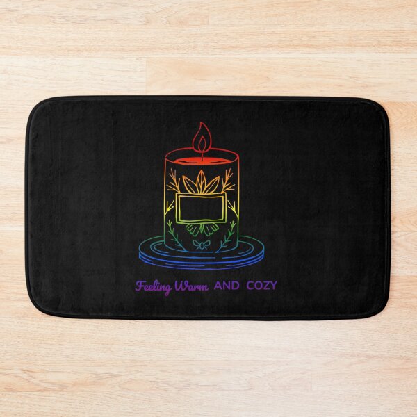 Item preview, Feeling Warm and Cozy, Classic pride flag graphic, Candle and foliage  Graphic, selfcare, relax, pride, Candle flicker, Cozy winter Vibes, me time,  designed and sold by PrideBeProud.