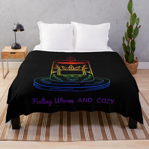 Item preview, Feeling Warm and Cozy, Classic pride flag graphic, Candle and foliage  Graphic, selfcare, relax, pride, Candle flicker, Cozy winter Vibes, me time,  designed and sold by PrideBeProud.