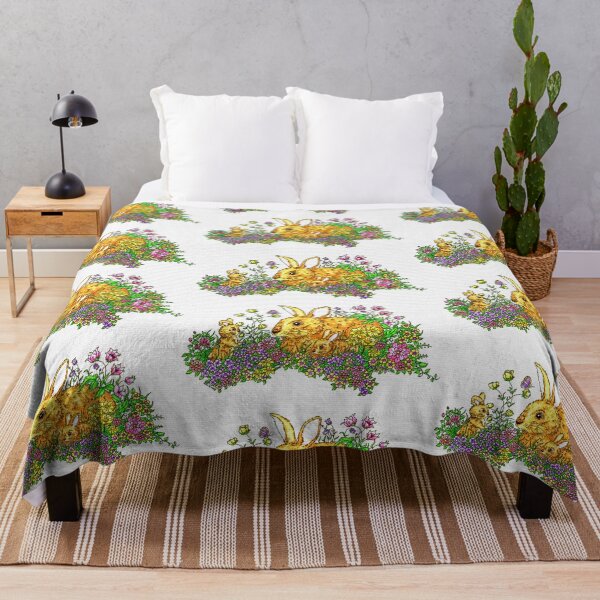 Item preview, Springtime Bunnies with Flowers in Mosaic Print  designed and sold by Belknap.