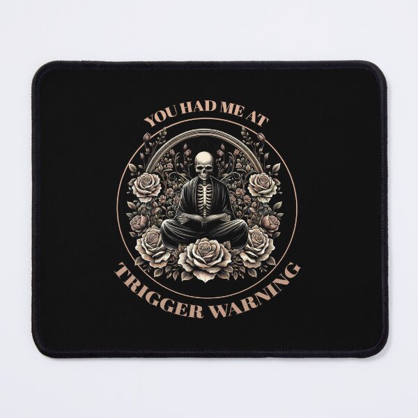 Item preview, Copy of You had me at Trigger Warning, Book Lover Gothic Bookworm Reading Skull Bones Librarian, lover books designed and sold by Collagedream.