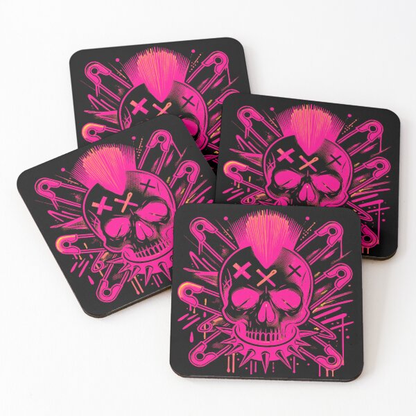 Item preview, Pink and Orange Punk Skull With Mohawk designed and sold by UNK-Fatigues.