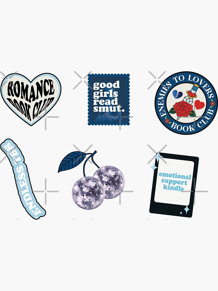Thumbnail 3 von 3, Sticker, Leseblatt-Paket Kindle-Buch Blau Buch-Dekor Reader für Buchliebhaber designt und verkauft von StickyBook.