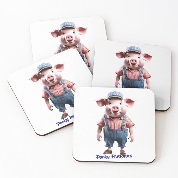 Aperçu de l'œuvre Porky Personas Personnages de cochons amusants créée et vendue par Drone-tees.
