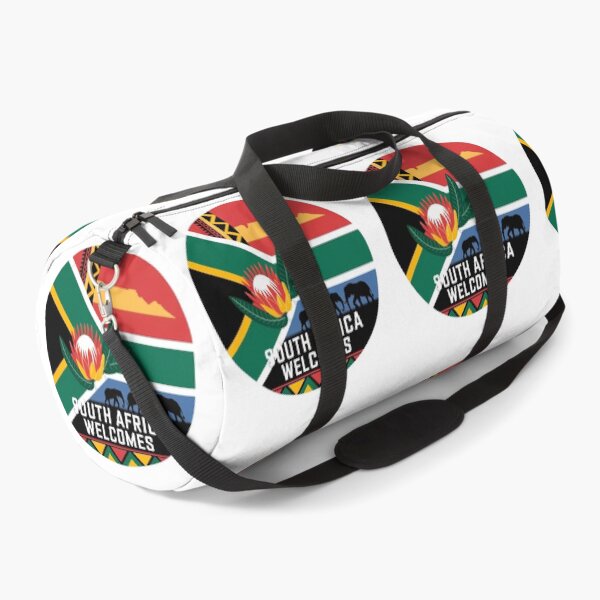 Item preview, South Africa Welcomes Flag Map Johannesburg, Pretoria, Table Mountain designed and sold by AnimalsDH305.