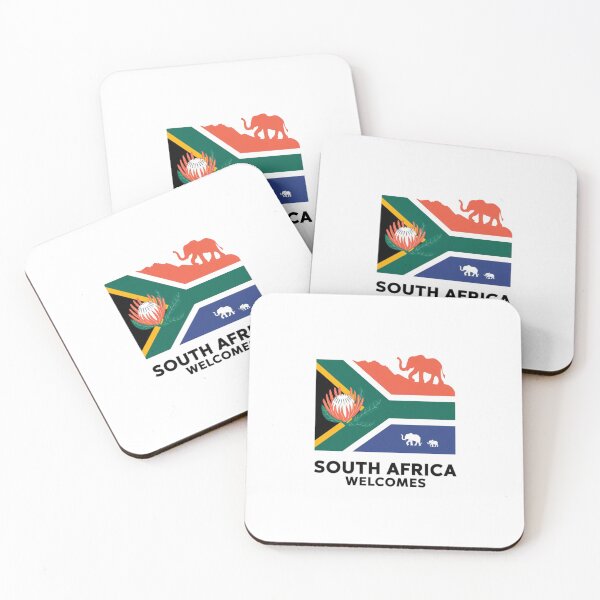 Item preview, South Africa Welcomes Flag Map Johannesburg, Pretoria, Table Mountain designed and sold by AnimalsDH305.