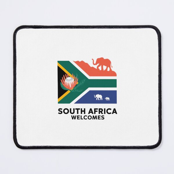 Item preview, South Africa Welcomes Flag Map Johannesburg, Pretoria, Table Mountain designed and sold by AnimalsDH305.