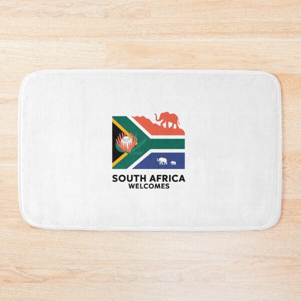 Item preview, South Africa Welcomes Flag Map Johannesburg, Pretoria, Table Mountain designed and sold by AnimalsDH305.