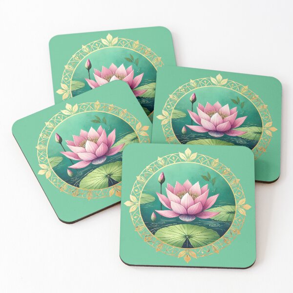 Item preview, Lotus flower with gold border designed and sold by kmzcl.