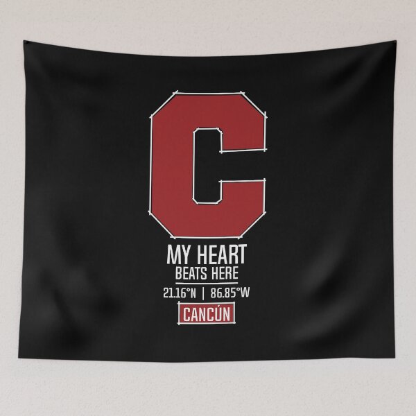 Item preview, CANCUN MY HEART BEATS HERE BLACK designed and sold by LMAGARMENTS.