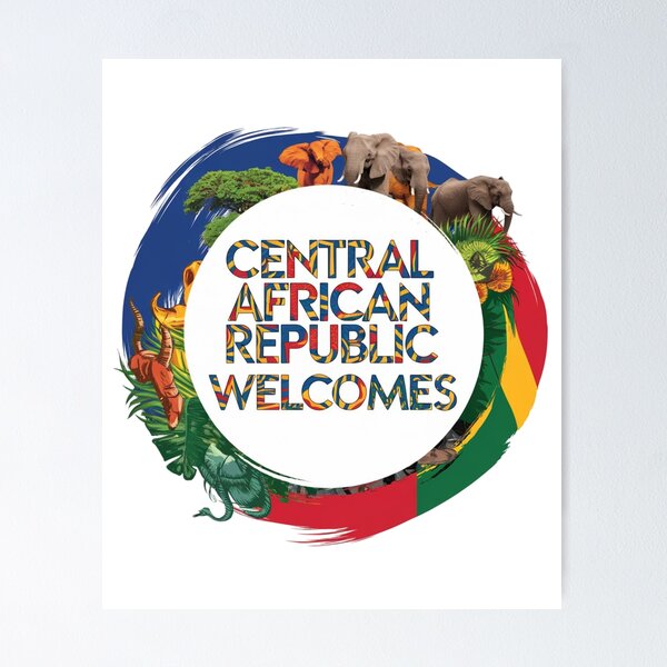 Item preview, Central African Republic Welcomes Flag Map Bangui, Ubangi River designed and sold by AnimalsDH305.