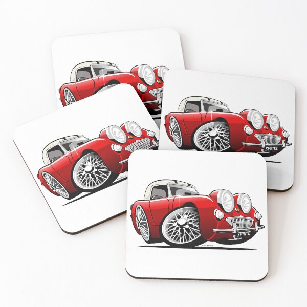 Item preview, Frogeye Sprite caricature red hardtop designed and sold by car2oonz.