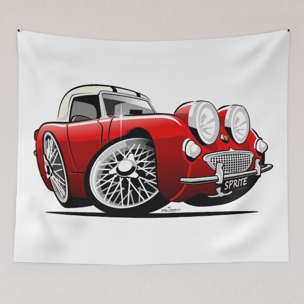 Item preview, Frogeye Sprite caricature red hardtop designed and sold by car2oonz.
