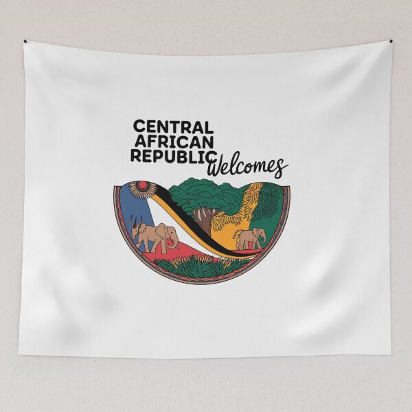 Item preview, Central African Republic Welcomes Flag Map Bangui, Ubangi River designed and sold by AnimalsDH305.