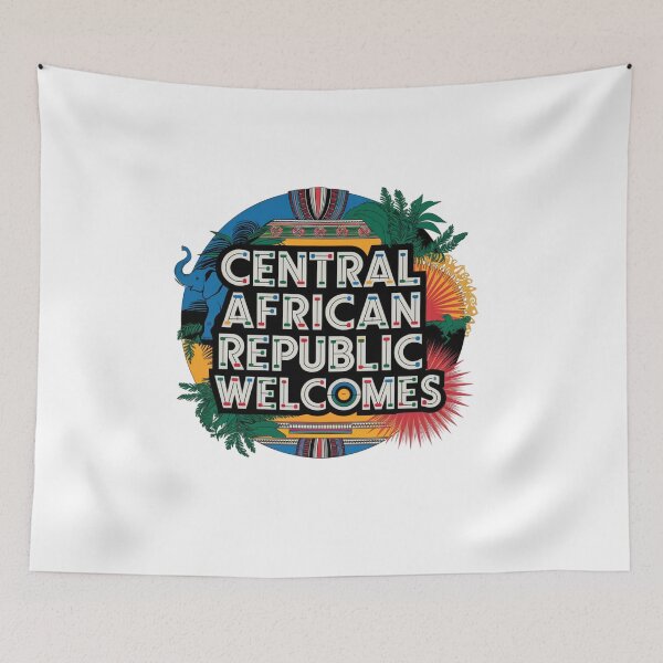 Item preview, Central African Republic Welcomes Flag Map Bangui, Ubangi River designed and sold by AnimalsDH305.