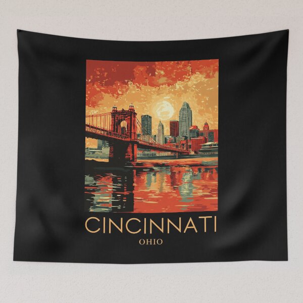 Item preview, A Pop Art Travel Print of Cincinnati - Ohio  designed and sold by StudioRedKoala.