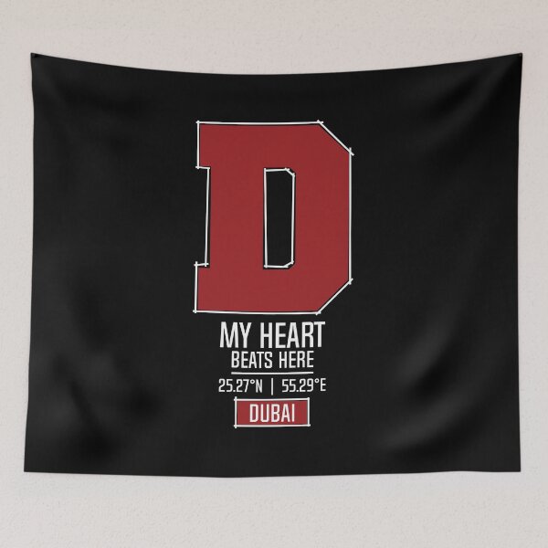 Item preview, DUBAI MY HEART BEATS HERE BLACK designed and sold by LMAGARMENTS.