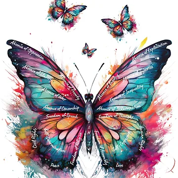 Artwork thumbnail, Freedom Butterfly (Script Lettering) by anointedhelp