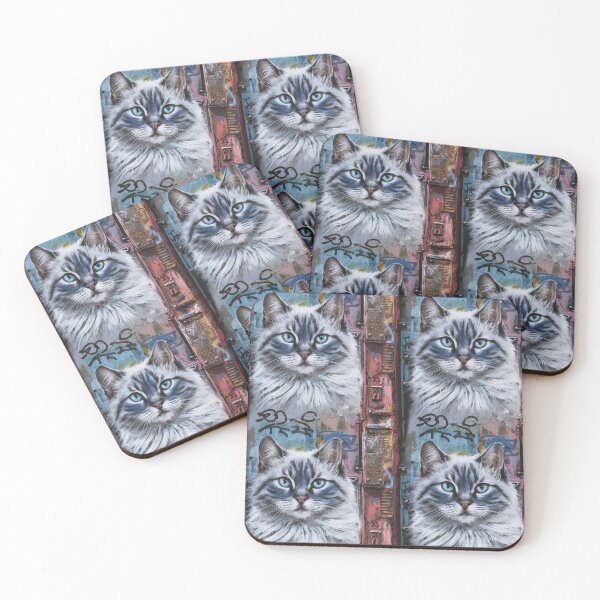 Item preview, Ragdoll Cat Pattern – Photorealistic Elegance Meets Urban Graffiti designed and sold by NSB-Design.
