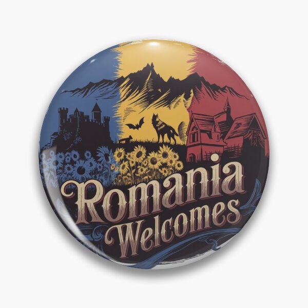 Item preview, Romania Welcomes Flag Map Bucharest, Transylvania, Bran  designed and sold by AnimalsDH305.