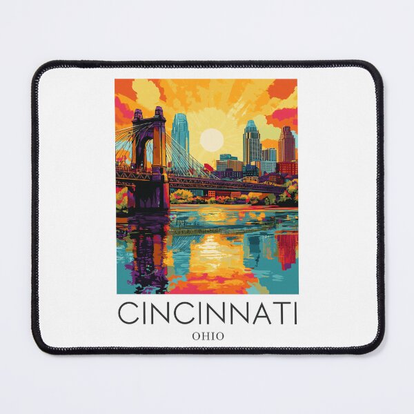 Item preview, A Pop Art Travel Print of Cincinnati - Ohio designed and sold by StudioRedKoala.