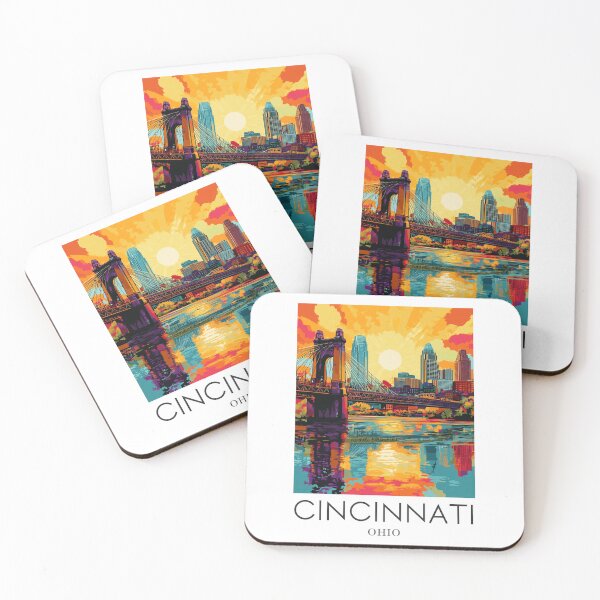 Item preview, A Pop Art Travel Print of Cincinnati - Ohio  designed and sold by StudioRedKoala.