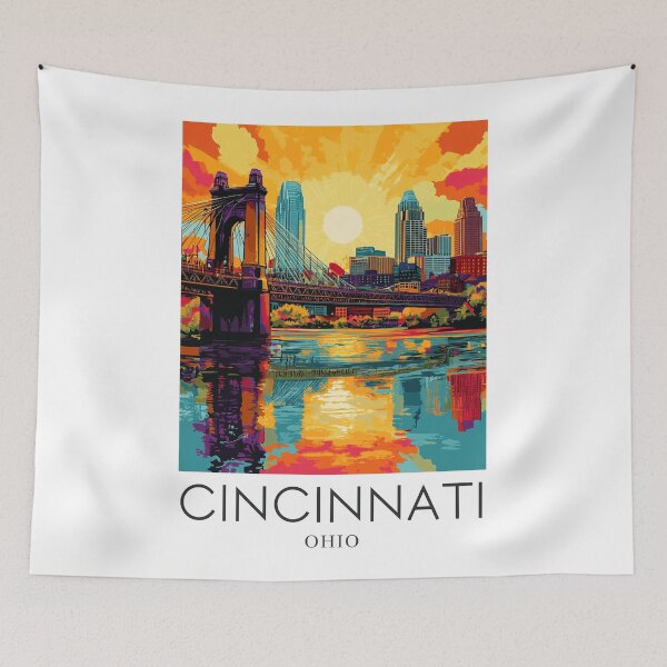 Item preview, A Pop Art Travel Print of Cincinnati - Ohio  designed and sold by StudioRedKoala.