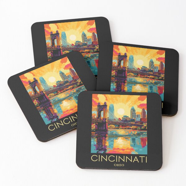 Item preview, A Pop Art Travel Print of Cincinnati - Ohio  designed and sold by StudioRedKoala.