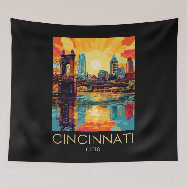 Item preview, A Pop Art Travel Print of Cincinnati - Ohio  designed and sold by StudioRedKoala.