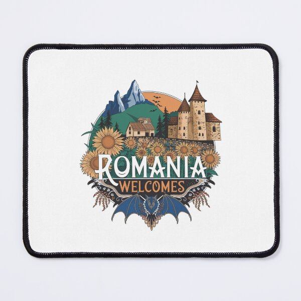 Item preview, Romania Welcomes Flag Map Bucharest, Transylvania, Bran  designed and sold by AnimalsDH305.
