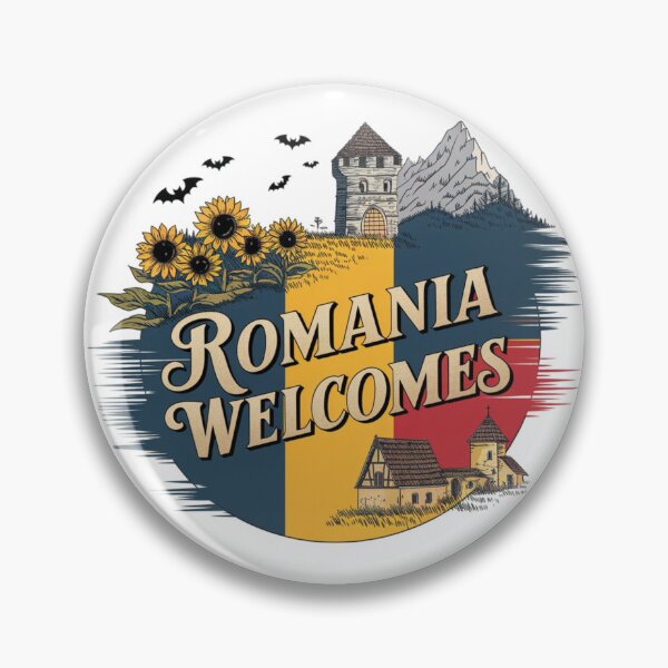 Item preview, Romania Welcomes Flag Map Bucharest, Transylvania, Bran  designed and sold by AnimalsDH305.