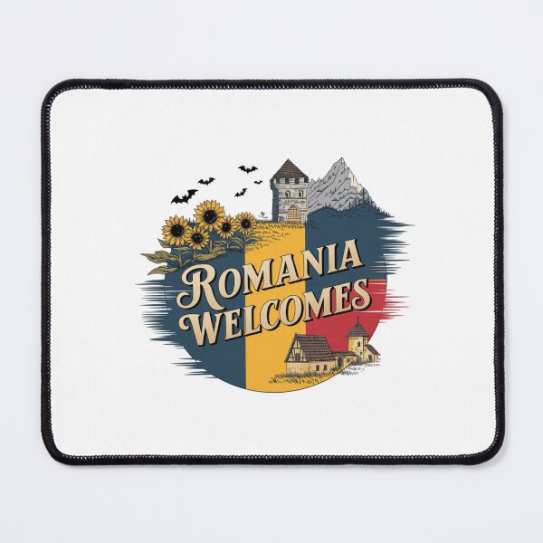 Item preview, Romania Welcomes Flag Map Bucharest, Transylvania, Bran  designed and sold by AnimalsDH305.