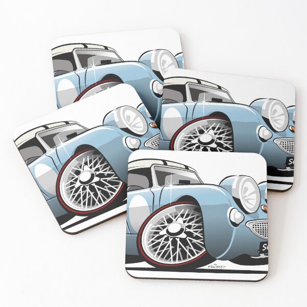 Item preview, Frogeye Sprite caricature Sebring blue designed and sold by car2oonz.
