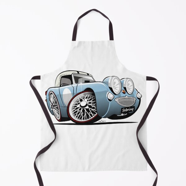 Item preview, Frogeye Sprite caricature Sebring blue designed and sold by car2oonz.