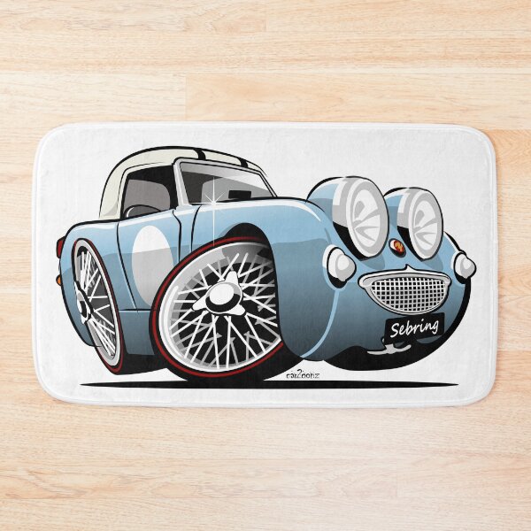 Item preview, Frogeye Sprite caricature Sebring blue designed and sold by car2oonz.