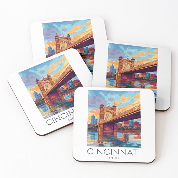 Item preview, A Pop Art Travel Print of Cincinnati - Ohio  designed and sold by StudioRedKoala.