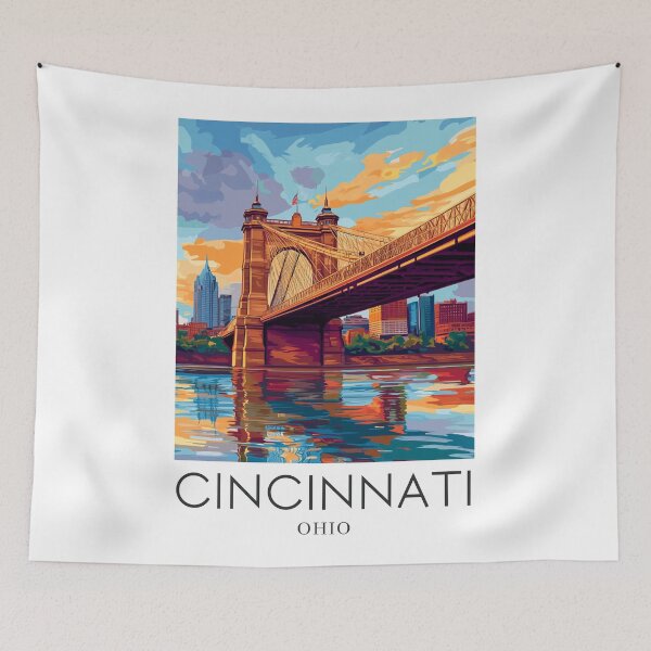 Item preview, A Pop Art Travel Print of Cincinnati - Ohio  designed and sold by StudioRedKoala.