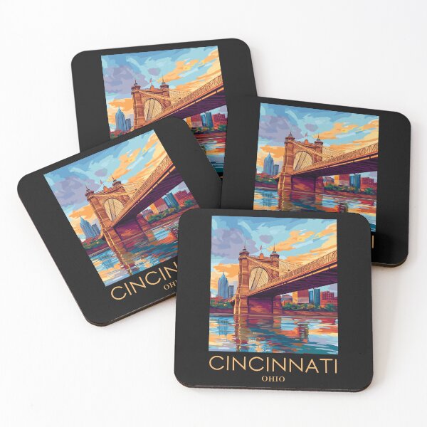 Item preview, A Pop Art Travel Print of Cincinnati - Ohio  designed and sold by StudioRedKoala.