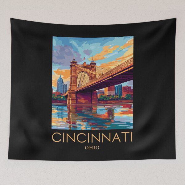 Item preview, A Pop Art Travel Print of Cincinnati - Ohio  designed and sold by StudioRedKoala.